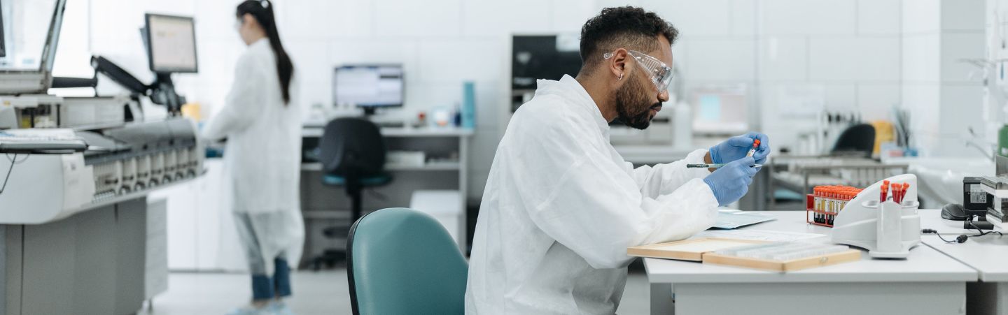 Researchers working in a laboratory